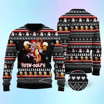 Brewdolph Reindeer Christmas Ugly Christmas Sweater For Men & Women | Favorety AU