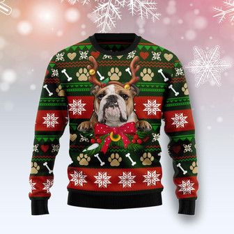Bulldog Funny Ugly Christmas Sweater For Men And Women - Thegiftio UK