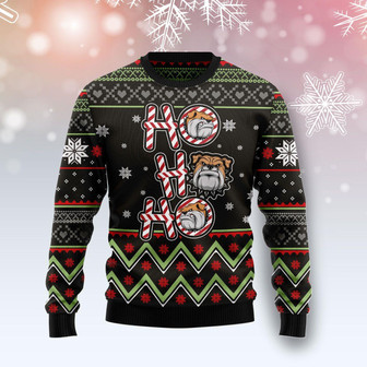 Bulldog Ho Ho Ho Ugly Christmas Sweater - Thegiftio UK