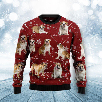 Bulldog Xmas Ugly Christmas Sweater For Men And Women - Thegiftio UK