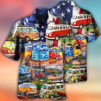 Camping Hawaiian Shirt, Camping Caravans, Camping Independence Day American Aloha Shirt For Men And Women - Perfect Gift For Camping Lovers - Seseable