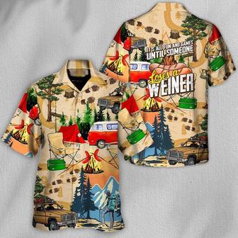 Camping Hawaiian Shirt, Camping Loses A Weiner Hawaiian Shirt For Summer, Camping Aloha Shirt - Perfect Gift For Men, Women, Camping Lover, Friend - Seseable