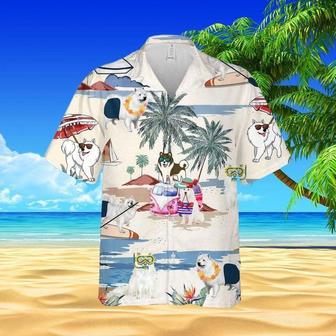 Canadian Eskimo Dog Aloha Hawaiian Shirt, Funny Canadian Eskimo Hawaiian Shirt, Tropical Coconut Hawaiian Shirt For Men & Women, Canadian Eskimo Lover | Favorety