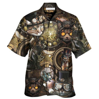 Cat Aloha Hawaiian Shirt For Summer, Cat Steampunk Art It's All About Magic Aloha Shirts, Best Colorful Cool Cat Hawaiian Shirts Outfit For Men Women, Friend, Cat Lovers - Seseable