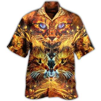 Cat Aloha Hawaiian Shirt For Summer, Flamingo Best Colorful Cat Hawaiian Shirts Outfit For Men Women, Friend, Cat Lovers - Seseable