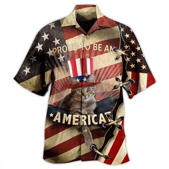 Cat American Flag, Cat America Proud To Be Beautiful Hawaiian Shirt For Men And Women - Perfect Gifts For Cat Lovers, Cat Mom, Cat Dad, Friends, Family - Seseable