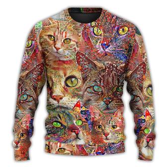 Cat Art Lover Cat Colorful Ugly Christmas Sweaters - Thegiftio UK