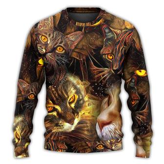 Cat Art Lover Cat Lightning Style Ugly Christmas Sweaters - Thegiftio UK