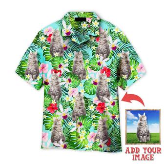 Cat Hawaiian Shirt Custom Photo, Maine Coon I Know Im Just A Cat But Floral Tropical Personalized Hawaiian Shirt - Perfect Gift For Cat Lovers - Seseable