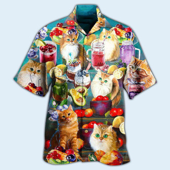 Cat Hawaiian Shirt For Summer, Cat Fresh Your Day With Smoothies Aloha Shirts - Perfect Gift For Men Women, Friend, Team, Cat Lovers | Seseable CA