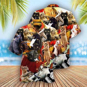 Cat Hawaiian Shirt For Summer, Cat Keep Your Vibes Cats Love Music Aloha Shirts, Best Gift For Men Women, Friend, Team, Cat Lovers - Seseable