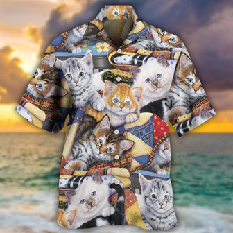 Cat Hawaiian Shirt For Summer, Cat Kitten Is So Cute Aloha Shirts, Colorful Cat Hawaiian Shirts For Men Women, Gift For Friend, Team, Cat Lovers | Seseable UK