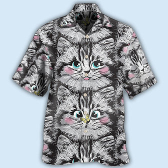 Cat Hawaiian Shirt For Summer, Cat Lovely Kitten Aloha Shirts, Best Colorful Cool Cat Hawaiian Shirts Outfit For Men Women, Friend, Team, Cat Lovers | Seseable UK
