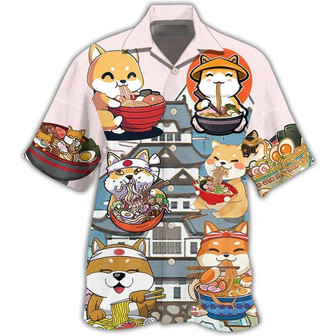 Cat Hawaiian Shirt For Summer, Cat Ramen Lovely Style Aloha Shirts - Best Colorful Cool Cat Hawaiian Shirts For Men Women, Friend, Team, Cat Lovers | Seseable UK