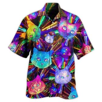 Cat Hawaiian Shirt For Summer, Cat Space Evolution Stunning Aloha Shirts, Best Colorful Cat Hawaiian Shirts For Men Women, Friend, Team, Cat Lovers - Seseable