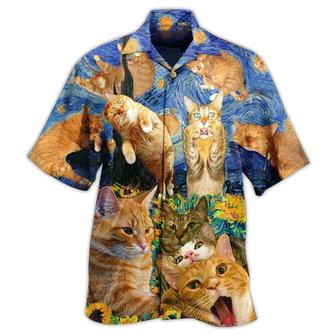 Cat Hawaiian Shirt For Summer, Cat The Sight Of Stars Aloha Shirts, Best Cat Hawaiian Shirts Outfit For Men Women, Friend, Team, Cat Lovers - Seseable