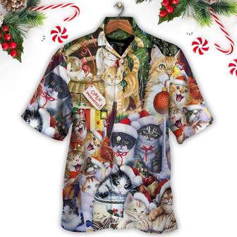 Cat Hawaiian Shirt For Summer, Christmas Cat Love Xmas Aloha Shirts, Best Colorful Cool Cat Hawaiian Shirts Outfit For Men Women, Friend, Team, Cat Lovers - Seseable