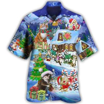 Cat Hawaiian Shirt For Summer, Christmas Cat Santa Love Gift Aloha Shirts, Best Cat Hawaiian Shirts Outfit For Men Women, Friend, Cat Lovers - Seseable