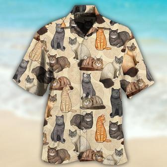 Cat Hawaiian Shirt For Summer, Cute Cat Aloha Shirts - Best Colorful Cool Cat Hawaiian Shirts Outfit For Men Women, Friend, Team, Cat Lovers - Seseable