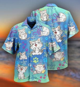Cat Hawaiian Shirts For Summer, Best Cool Cat Hawaiian Shirts Outfit For Men Women, Friend, Team, Cat Lovers - Seseable