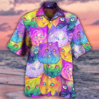 Cat Hawaiian Shirts For Summer, Cat Galaxy Colorful Cool Style Aloha Shirts - Perfect Gift For Men Women, Friend, Cat Lovers - Seseable