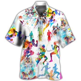 Cat Hawaiian Shirts For Summer, Cat I Like Cat And Running Aloha Shirts - Best Gift For Men Women, Friend, Team, Cat Lovers - Seseable