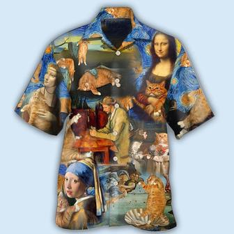 Cat Hawaiian Shirts For Summer, Cat Lover Art Aloha Shirts - Colorful Cool Cat Hawaiian Shirts Outfit For Men Women, Gift For Friend, Team, Cat Lovers - Seseable