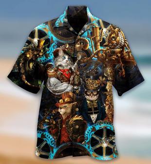 Cat Hawaiian Shirts For Summer, Cat Machine Magic Aloha Shirts, Best Cat Hawaiian Shirts Outfit For Men Women, Friend, Team, Cat Lovers - Seseable