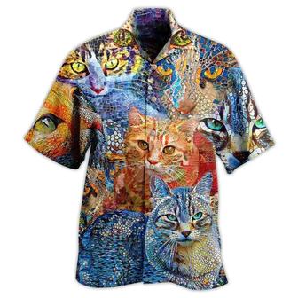 Cat Hawaiian Shirts For Summer, Cat Mosaic Amazing Aloha Shirts, Best Colorful Cool Cat Hawaiian Shirts Outfit For Men Women, Friend, Team, Cat Lovers | Favorety