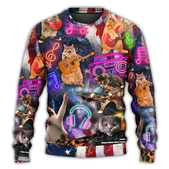 Cat Independence Day Cat Rocker Happy Ugly Christmas Sweaters - Thegiftio UK