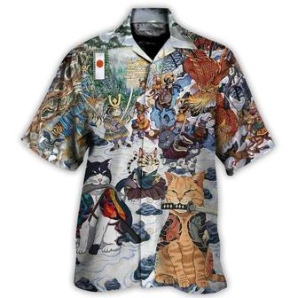 Cat Japanese Hawaiian Shirts For Summer - A Small Measure of Peace Hawaiian Shirt For, Best Cat Hawaiian Shirts Outfit For Men Women, Friend, Team, Cat Lovers - Seseable