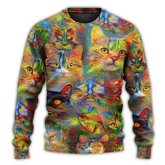 Cat Lovely Amazing Colorful Ugly Christmas Sweaters - Thegiftio UK