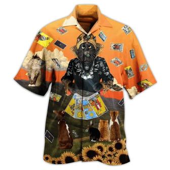 Cat Lover Aloha Shirt - Cat And Tarot Style Hawaiian Shirt For Men And Women, Perfect Gifts For Cat Mom, Cat Dad, Friends, Family - Seseable