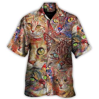 Cat Lover Aloha Shirt - Cat Art Lover, Funny Cat Colorful Hawaiian Shirt For Men And Women, Perfect Gifts For Cat Mom, Cat Dad, Friends, Family | Seseable CA
