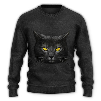 Cat Loves Darkness So Cool Ugly Christmas Sweaters - Thegiftio UK