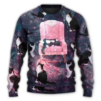 Cat On The Pink Chair So Lovely Ugly Christmas Sweaters - Thegiftio UK