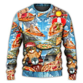 Cat Pizza Cat Funny Style Ugly Christmas Sweaters - Thegiftio UK