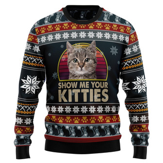 Cat Show Me Your Kitties Ugly Christmas Sweater - Thegiftio UK