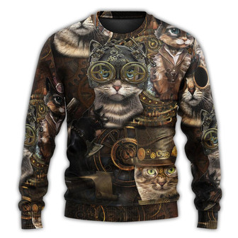 Cat Streampunk Vitage Life Ugly Christmas Sweaters - Thegiftio UK