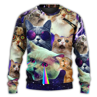 Cat The Battle Flying Cat Ugly Christmas Sweaters - Thegiftio UK