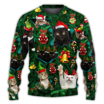 Cats Meowy Mas Christmas Ugly Sweaters - Thegiftio UK