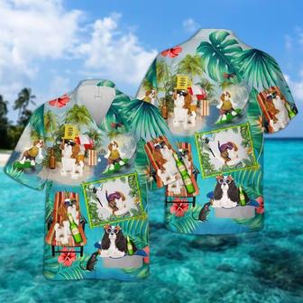 Cavalier King Charles Spaniel Hawaiian Shirt, Dog Surfing Aloha Shirt For Men - Perfect Gift For Cavalier Lovers, Husband, Boyfriend, Friend, Family - Seseable