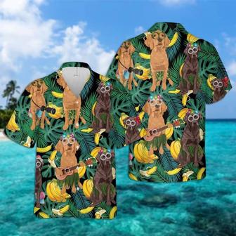 Chesapeake Bay Retriever Hawaiian Shirt, Tropical Summer Leaves Aloha Shirt For Men - Perfect Gift For Chesapeake Bay Retriever Lovers, Friend, Family - Seseable