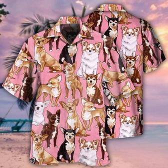 Chihuahua Aloha Hawaii Shirt - Dog Basic Pink Hawaiian Shirt For Summer - Perfect Gift For Dog Lovers, Friend, Family - Seseable