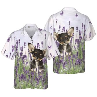 Chihuahua Hawaiian Shirt, Chihuahua Dog, Lavender Aloha Shirt For Men - Perfect Gift For Chihuahua Lover, Husband, Boyfriend, Friend, Family - Seseable