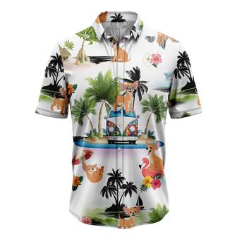 Chihuahua Hawaiian Shirt, Chihuahua Hippie Car Palm Vacation Aloha Shirt For Men Women - Perfect Gift For Dog Lovers, Husband, Boyfriend, Friend, Wife - Seseable