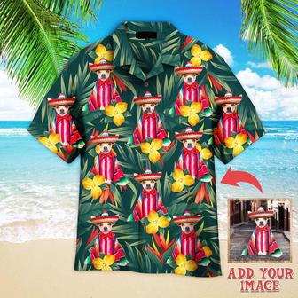 Chihuahua Hawaiian Shirt Custom Photo, Mexican Chihuahua Dog Tropical Leaves And Flowers Personalized Hawaiian Shirt - Gift For Animal Lovers, Friends, Family | Seseable CA