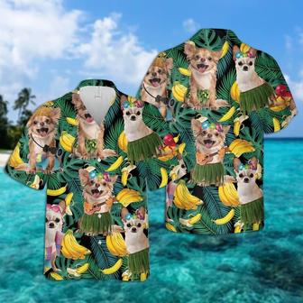 Chihuahua Hawaiian Shirt, Tropical Summer Leaves Hawaiian Shirt For Men - Perfect Gift For Chihuahua Lovers, Husband, Boyfriend, Friend, Family - Seseable