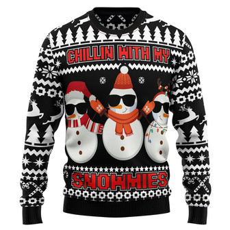 Chillin With My Snowmies Ugly Christmas Sweater - Thegiftio UK