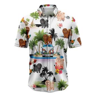 Chow Chow Hawaiian Shirt, Dog Hippie Car Palm Vacation Aloha Shirt For Men Women - Perfect Gift For Dog Lovers, Husband, Boyfriend, Friend, Wife - Seseable